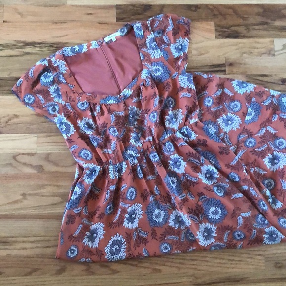 Madewell Button Front Midi Dress Gathered Blooms Sheer Puff Romantic Floral - Picture 13 of 15